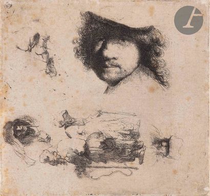 null Rembrandt Harmensz. van Rijn (1606-1669)
Griffonnages où se voit la tête de...
