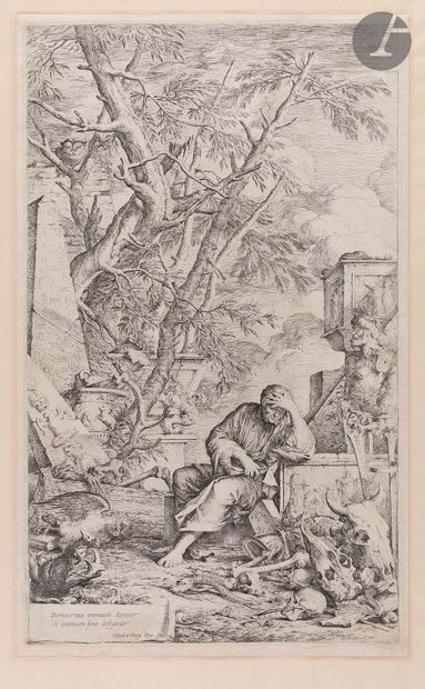 null Salvator Rosa (1615-1673)
Démocrite. 1662. Eau-forte. 275 x 465. Bartsch 7 ;...