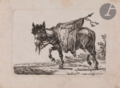 null Francesco Casanova (1727-1803
)The Donkey and the Flag. Etching. 130 x 90. Baudicour...