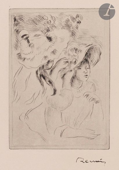 null *Pierre-Auguste Renoir (1841-1919
)The Hat with Pins. About 1894. Drypoint....