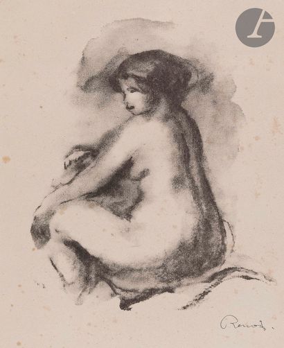 null Pierre-Auguste Renoir (1841-1919)
Étude de femme nue, assise. 1904. (Pl. de...