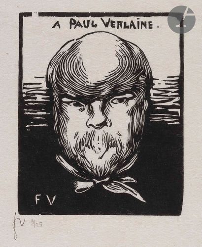 null Félix Vallotton (1865-1925)
À Paul Verlaine. 1891. Bois gravé. 105 x 130. Vallotton...