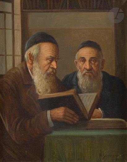 null Konstantin SZEWCZENKO (1915-1991) 
Discussion between rabbis 
Oil on canvas....