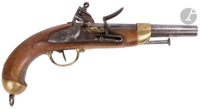 null Pistolet d’arçon modèle 1816 Troupe.
Canon rond à méplat au tonnerre daté «...