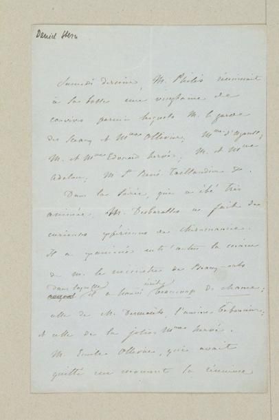 Marie d'AGOULT (1805-1876) Femme de lettres, maîtresse de Liszt. L.A.S., [1870, au...