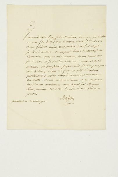 Georges-Louis Leclerc, comte de BUFFON (1707-1788) naturaliste et écrivain L.S.,...