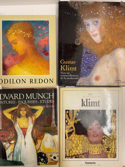 null Set of 4 monographic books and exhibition catalogs: 

- Odilon REDON

- Gustave...