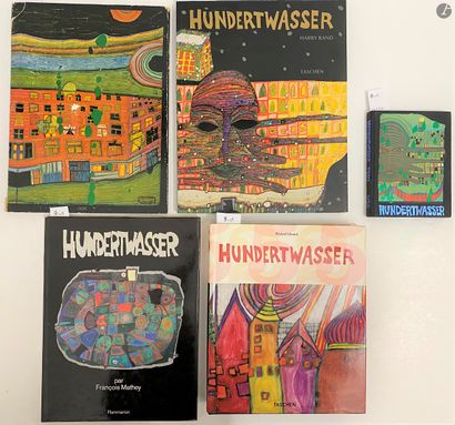 null Ensemble de 8 ouvrages monographiques et catalogues d'exposition : 

- HUNDERTWASSER

-...