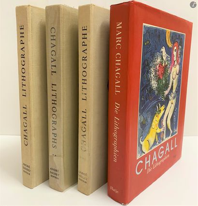  Ensemble de 4 ouvrages : 
- Marc CHAGALL, Chagall Lithographe, Julien Cain, André...