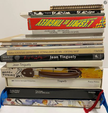  Jean TINGUELY: ensemble de 19 ouvrages monographiques, catalogues d'exposition et...
