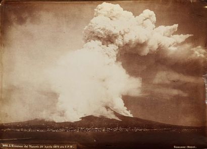 null Giorgio SOMMER (1834-1914). L’éruption du Vésuve, le 26 avril 1872 à 14h. Epreuve...