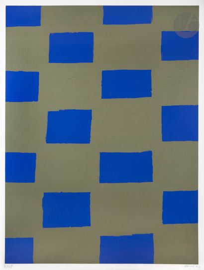 null Günther Förg (allemand, 1952-2013) 
Composition aux rectangles bleus. 1991....