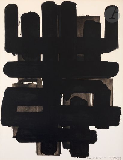 null Pierre Soulages (1919-2022) 
Lithograph n° 3. 1957. Lithograph. At sight : 493...
