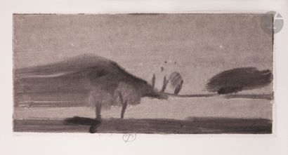 null Gérard de Palézieux (suisse, 1919-2012) 
Paysage. Monotype. 158 x 73. Parfaite...
