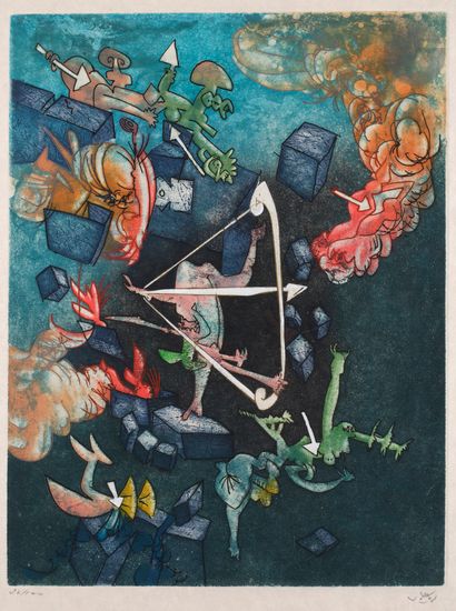 null Roberto Matta (chilien, 1911-2002) 
Les Prétendants (le retour d’Ulysse). 1976....