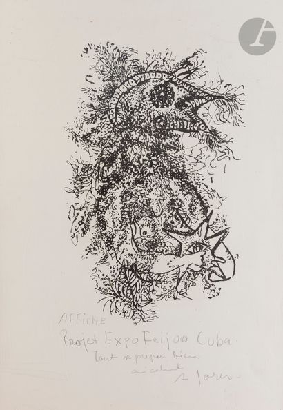 null Asger Jorn (Danish, 1914-1973) 
Poster project for an exhibition in Cuba. About...