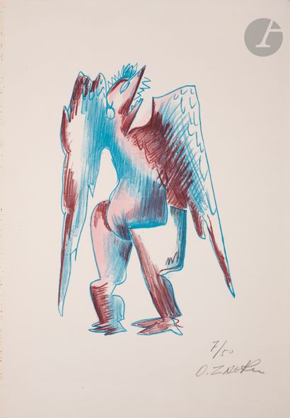 null Ossip Zadkine (1888-1967) 
Encore un oiseau. 1965. Lithographie. La feuille...