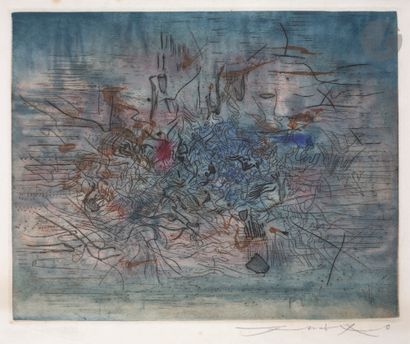 null Zao Wou-Ki (Chinese naturalized French, 1920-2013) 
Composition. 1957. Etching...