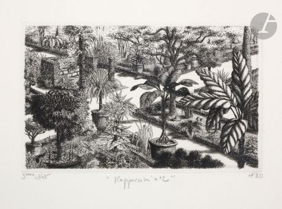 null François Houtin (born in 1950) 
Rappaccini n° 2. 1980. Etching. Sight : 180...