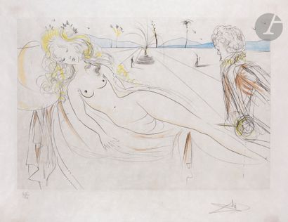 null Salvador Dalí (1904-1989) 
Vénus au joueur d’orgue. (Pl. pour Suite mythologique...