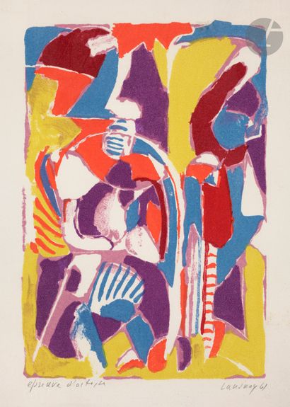 null André Lanskoy (russe, 1902-1976) 
Composition. 1961. Lithographie. 258 x 380....