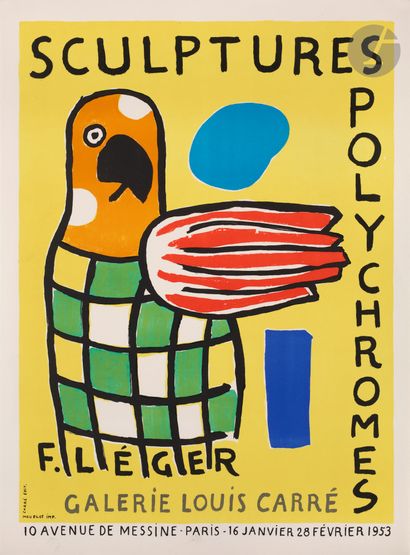 null Fernand Léger (1881-1955) (d’après) 
Sculptures polychromes. Affiche pour une...