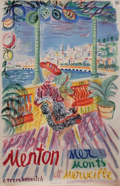 null Constantin Terechkovitch (1902-1978) 
Menton, sea, mountains and wonders. Poster....