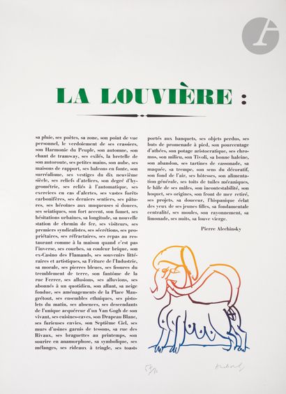 null Pierre Alechinsky (belge, né en 1927) 
La Louvière. 1969. Offset et texte imprimé....