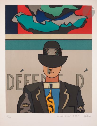 null Jean Hélion (1904-1987) 
Defense of .... 1970. Lithograph. 448 x 560 cm, printed...