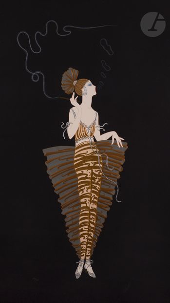 null Erté (Romain de Tirtoff, known as) (1892-1990) 
The Smoke Rings. About 1980....