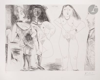 null Pablo Picasso (1881-1973) 
Degas chez les filles. La Note. (Les 156, pl. 126)....