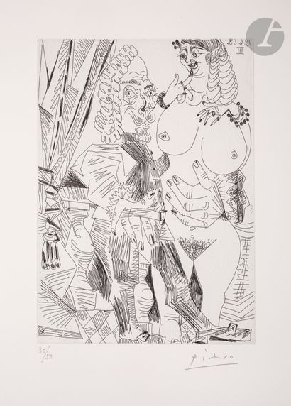 null Pablo Picasso (1881-1973) 
Fat Courtesan and Old Beau (The 347, pl. 165). June...