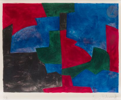 null Serge Poliakoff (1900-1969) 
Composition verte, rouge et bleue. (Pl. pour le...