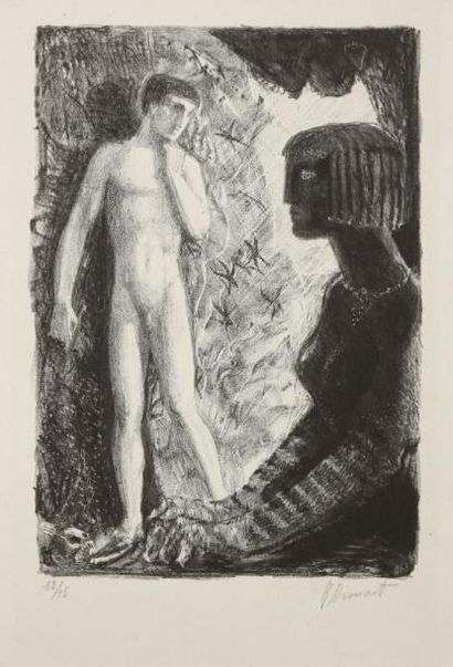 Raphaêl Maurice DROUART (1884-1972) oedipe et le Sphinx ; Persée. 1922-1925. Lithographie ;...