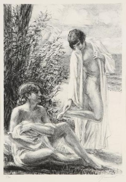Raphaêl Maurice DROUART (1884-1972) La Sandale. 1931. Lithographie. 250 x 360. Cat....