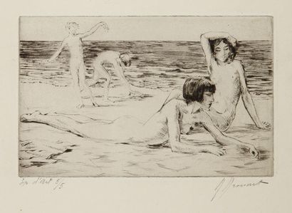 Raphaêl Maurice DROUART (1884-1972) Le Repos sur la plage ; L'Ombrelle japonaise ;...