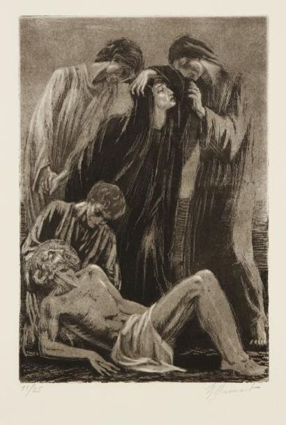 Raphaël Maurice DROUART (1884-1972) Les Lamentations de la Vierge. 1925. Gravure...