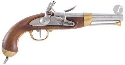 null Flintlock pistol type 1816. 
Round barrel with sides with the thunder with traces...