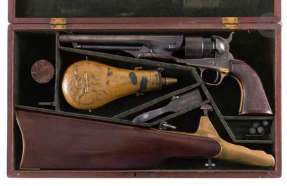 null Revolver carabine Colt modèle 1860 Army à percussion, six coups, calibre .44.
Canon...
