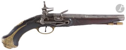 null Spanish officer's flintlock pommel gun. 
Round barrel with sides with the thunder,...