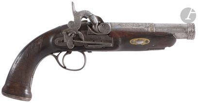 null Flintlock pistol transformed with percussion, of officer of Spanish cavalry....