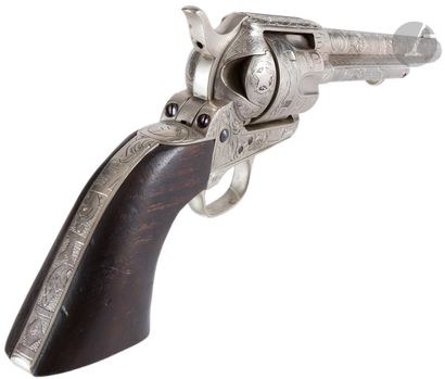 null Revolver Colt simple action army 1873, modèle de luxe profusément gravé, argenté,...