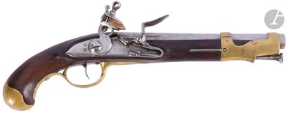 Pistolet d’arçon à silex modèle 1763-66.
Canon...