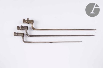 null Set of three bayonets with socket. 
A.B.E. 18th / 19th century.
