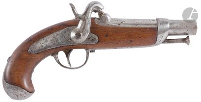 null Percussion pistol of Gendarmerie model 1842
.round barrel with sides with the...
