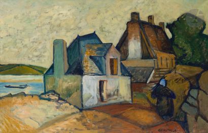null Pierre GUASTALLA (1891-1968)
Village normand
Huile sur toile.
Signée en bas...