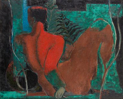null Jean-Paul BRAY (20th century)
Naked woman with a jar
Oil on canvas.
Signed lower...