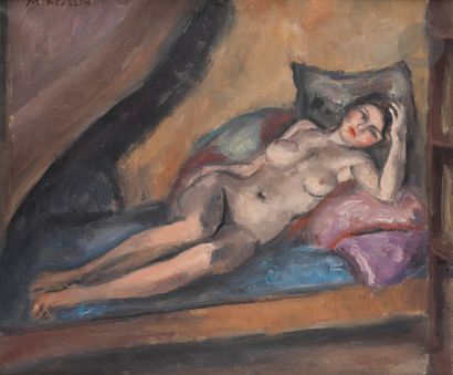 null Maurice ASSELIN (1882-1947)
Nu au divan
Huile sur toile.
Signée en haut à gauche.
60...