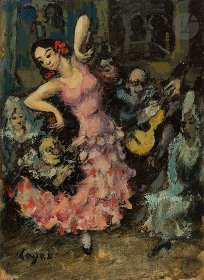 null Celso LAGAR (1891-1966)
La Danseuse de flamenco, vers 1940
Huile sur toile.
Signée...