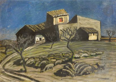 null Auguste CHABAUD (1882-1955)
Les Moutons devant le mas, 1923
Huile sur carton.
Signée...
